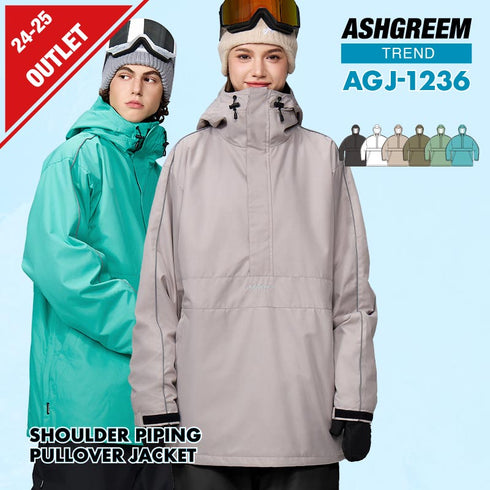 【10月上旬発送予定】 ASHGREEM アッシュグリーム スノーボードウェア ショルダーパイピングプルオーバー AGJ-1236